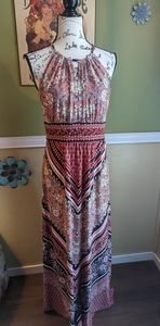 London halter maxi dress